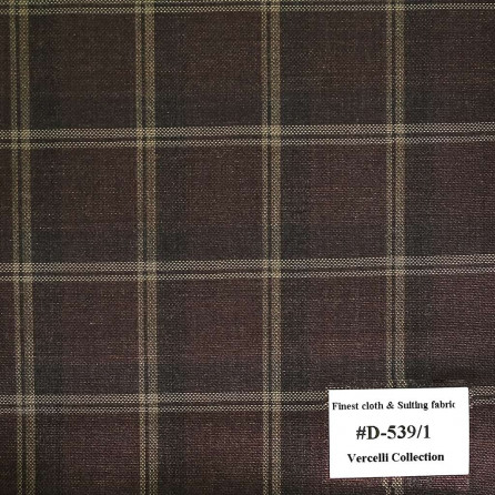 D-539/1 Vercelli V9 - Vải Suit 95% Wool - Nâu Caro